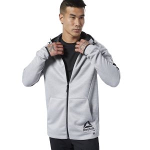 Reebok One Series Training Full Zip Kapuzenpullover Herren - Grau - DE 504-DMP